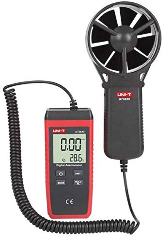 Digitale anemometer met hoge nauwkeurigheid voor luchtstroommeting van Merkloos