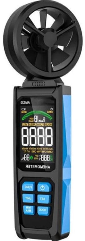 Digitale Anemometer - Windmeter Luchtsnelheid - Wind Snelheid Meten - Temperatuur Weergave - 30m/s - Zwart