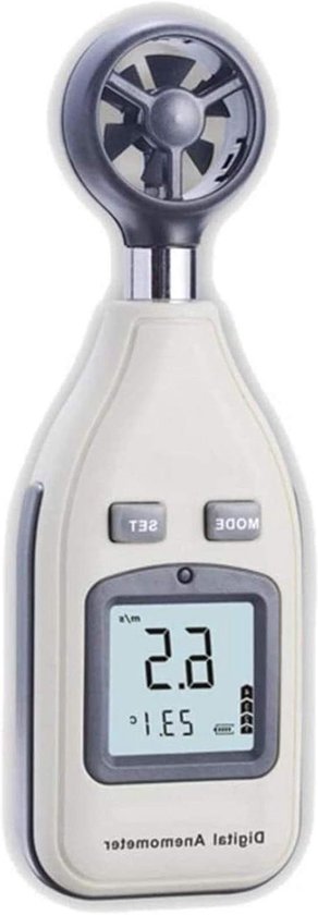 Digitale Anemometer - Windsnelheid Meter - Buitenactiviteiten Meten - Hoge Precisie Meting - Compact Formaat - Grijs