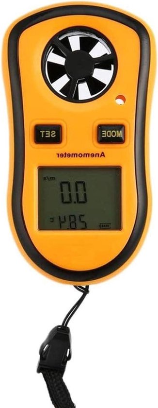 Digitale Anemometer - Windsnelheid Meter - Windmetingen Verrichten - Met Achtergrondverlichting - 5 Eenheden - Zwart