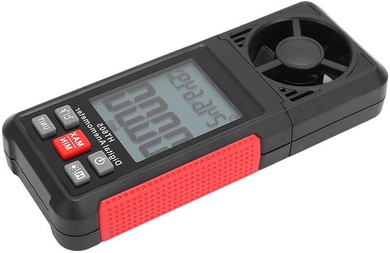 Digitale Anemometer - Windsnelheidsmeter Luchtsnelheidsmeter - Wind Meten - Automatische Kalibratie - 0.70-30.00 m/s - Zwart