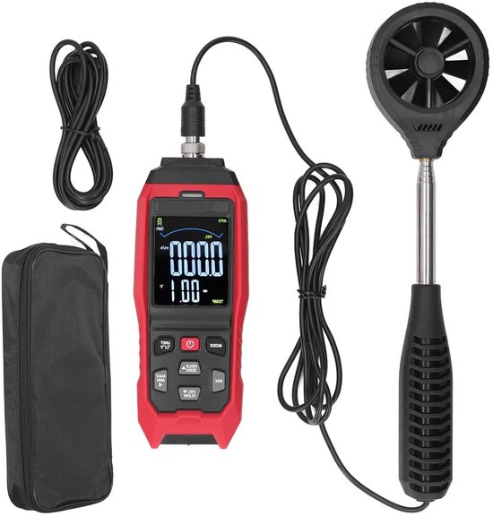 Digitale Anemometer - Windsnelheidsmeter Luchtsnelheidsmeter - Windmeting Buiten - Handheld Ontwerp - Compact Formaat - Zwart