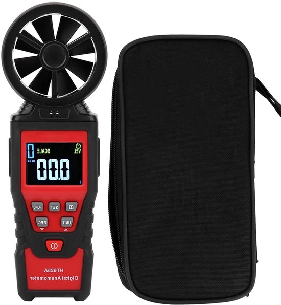 Digitale Anemometer - Windsnelheidsmeter Luchtvolume - Buitenmetingen - Professionele Nauwkeurigheid - 0.40-30.00 m/s - Zwart