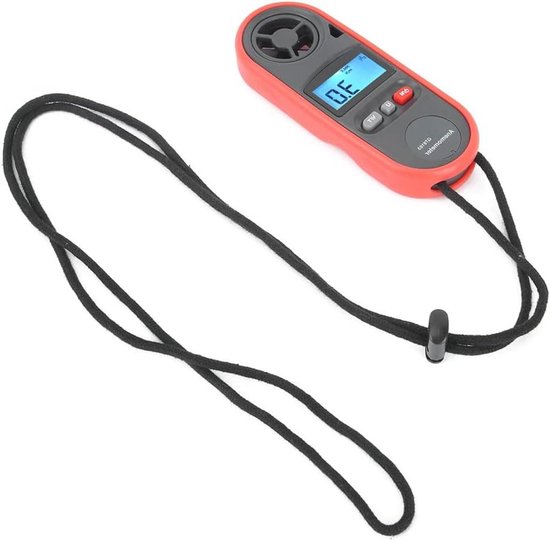 Digitale Anemometer - Windsnelheidsmeter Windmeter - Weer Meten - Zes-Blads Ontwerp - 12.4 x 4.8 x 1.9 cm - Zwart
