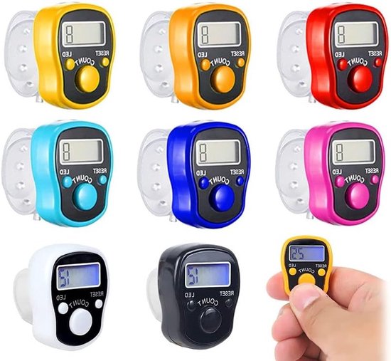 Digitale LED Vinger Telmachine - 8 Stuks Mini Handtelapparaat voor Sport, Inventaris en Golftraining
