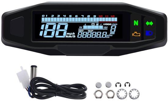 Digitale Motorrijder Snelheidsmeter met LCD Scherm en Odometer Sensor voor Nauwkeurige Metingen