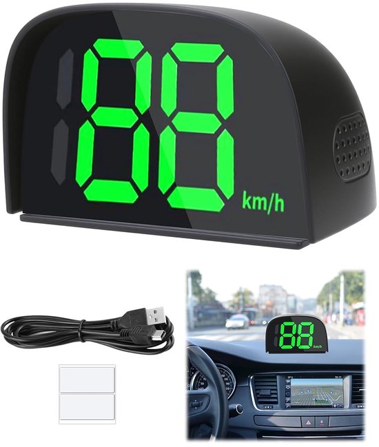 digitale snelheidsmeter met HUD head-up display, GPS voor auto, motorfiets, fiets en elektrische step, duidelijke weergave dag en nacht