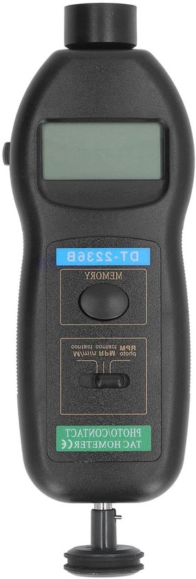 Digitale Toerenteller - Contactloze Meter - Snelheden Meten - 2-in-1 Functie - 5-cijferig LCD - Grijs