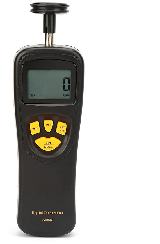 Digitale Toerenteller - Rotatiesensor - Snelheid Meten - LCD Achtergrondverlichting - 19999 RPM - Zwart