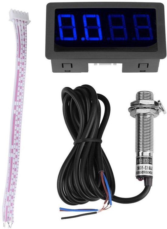 Digitale Toerenteller - Snelheidsmeter Meter - Snelheid Meten - 4 Digit LED Display - 80 x 42 x 25 mm