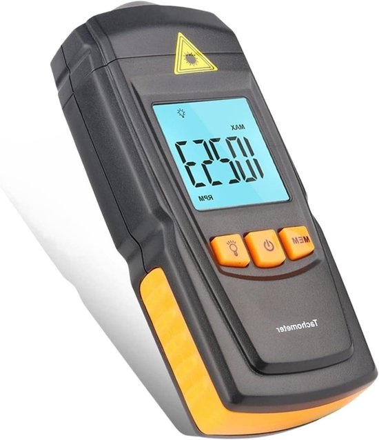 Digitale Toerenteller - Snelheidsmeter Motor - Rotaties Snelheid Meten - Hoge Nauwkeurigheid LCD - 50-500 mm - Grijs