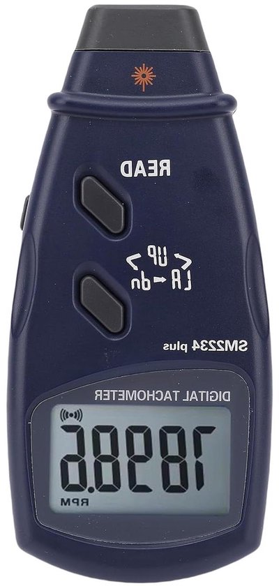 Digitale Toerenteller - Snelheidsmeter Motor - Snelheid Meten - Dubbele Meetmodi - 99999 RPM - Zwart