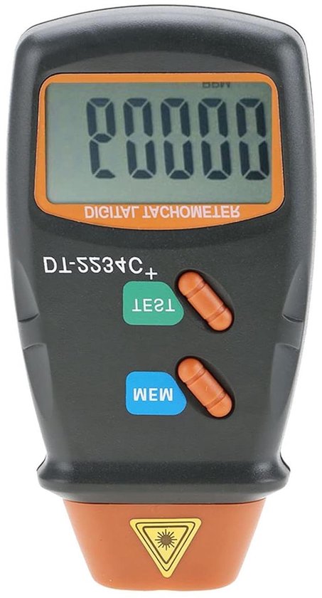 Digitale Toerenteller - Snelheidsmeter RPM - Motoren Meten - Contactloos Meten - 99999 RPM - Zwart