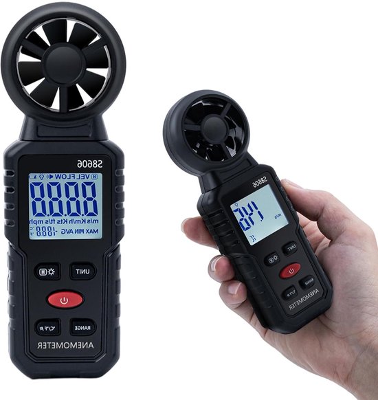 Digitale Windmeter 3-in-1 voor Windsnelheid, Temperatuur en Windkracht