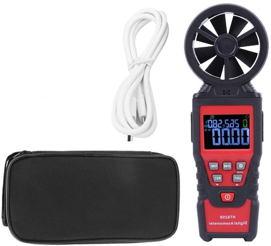 Digitale Windmeter - Anemometer Luchtsnelheid - Omgevingsmetingen Buiten - Lage Wrijvingslager Technologie - 0.40-30 m/s - Zwart