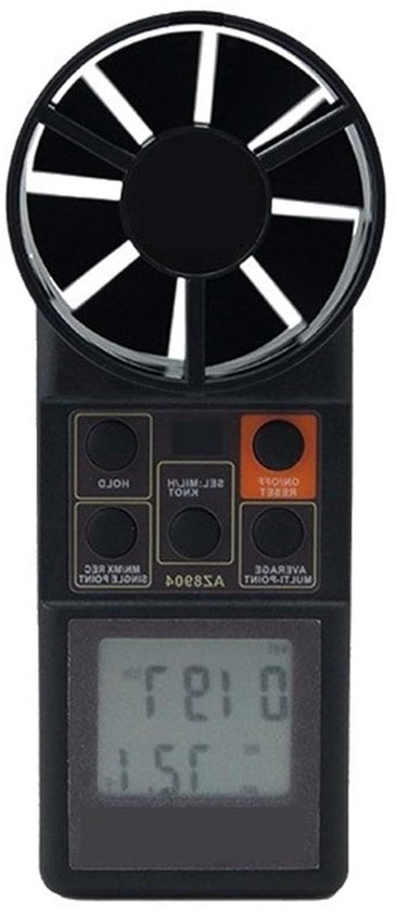 Digitale Windmeter - Luchtsnelheidsmeter - Wind Meten - Dubbele Parameter - 0-30 m/s - Grijs