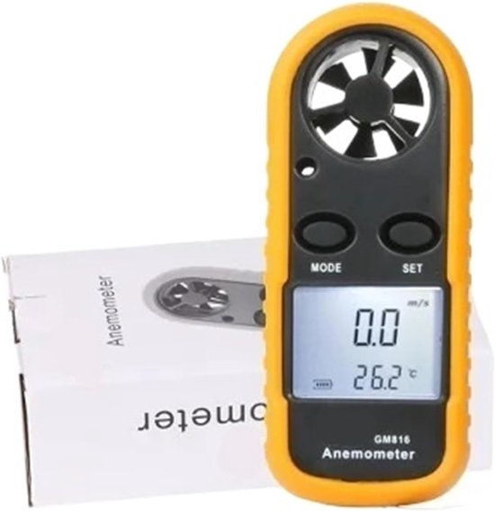 Digitale Windmeter - Windsnelheid Sensor - Buitenactiviteiten Meten - Meerdere Eenheden - 0-30 M/S - Grijs
