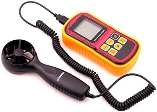Digitale Windmeter - Windsnelheidmeter Anemometer - Windmetingen Verrichten - Met Temperatuurweergave - 0-45 m/s - Grijs