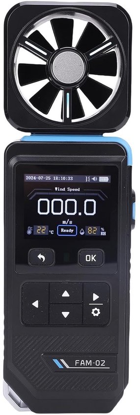Digitale Windmeter - Windsnelheidsmeter - Weer Meten - Kleurenscherm - 0-30 m/s - Zwart
