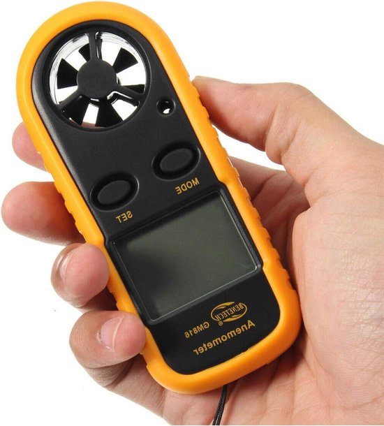 Digitale Windsnelheid Meter - Windmeter - Buitenactiviteiten Meten - Compact LCD Display - 10.5 cm - Zwart