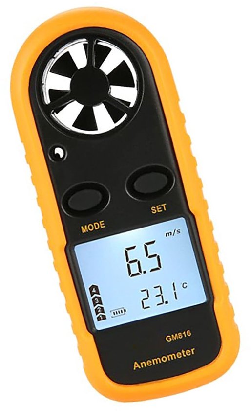 Digitale Windsnelheidsmeter - Anemometer Windsensor - Windmetingen Verrichten - Hoge Nauwkeurigheid - 0-30 m/s - Zwart