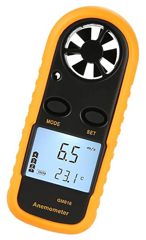 Digitale Windsnelheidsmeter - Kunststof Anemometer - Buiten Meten - Hoge Nauwkeurigheid - 10.5 x 4 cm - Zwart