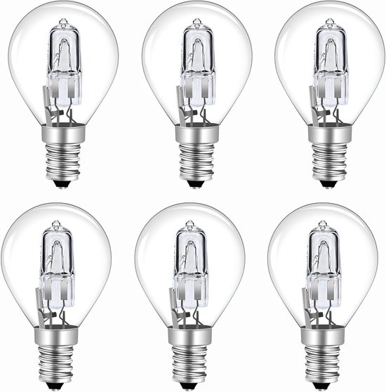 Dimbare 28W E14 Halogeen G45 Golfbal Lamp - 370LM Warm Wit 2700K voor Kroonluchters, Verlichting en Decoratie, Verpakt per 6 Stuks
