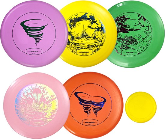 Discgolfset, 5-Delige Vliegende Schijven voor Beginners, Startset voor Volledige Lichaamsoefening, Inclusief Putter, Middenbereik, Driver, Minimarker, Geschikt voor Buitengebruik In Achtertuinen, Gazons En Stranden, Pdga-Gecertificeerd