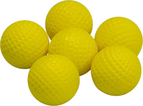 Distance golfballen 6 stuks - geel van Merkloos