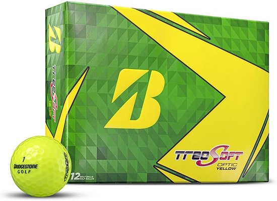 Doos met 12 Gele Golfballen met Zacht Gevoel en Weinig Compressie van Merkloos
