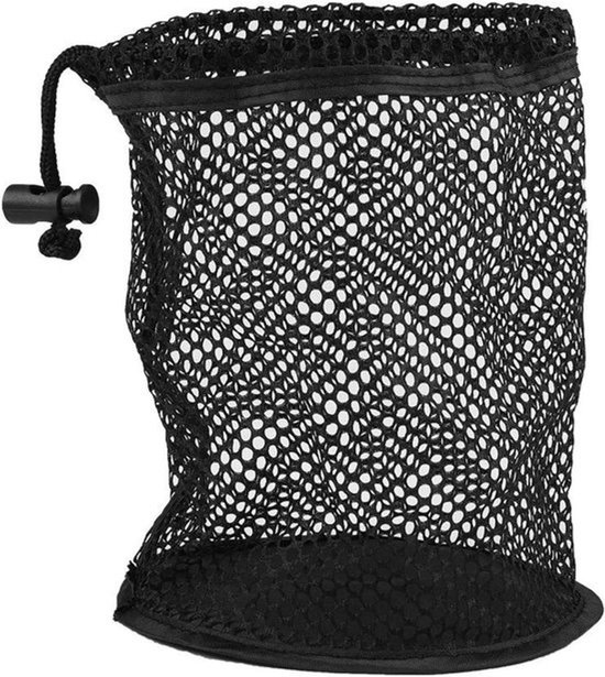 Draagbare Golfbal Tas van Zwart Mesh Nylon met Trekkoord voor 25/50 Golfballen - Ideale Opbergoplossing en Accessoire voor Golfspelers