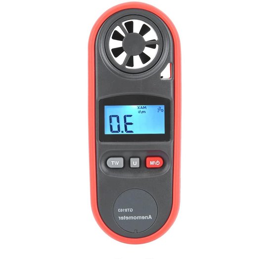 Draagbare Windmeter - Anemometer Thermometer - Weer Metingen - Hoge Gevoeligheid - 49 X 19 Inch - Grijs