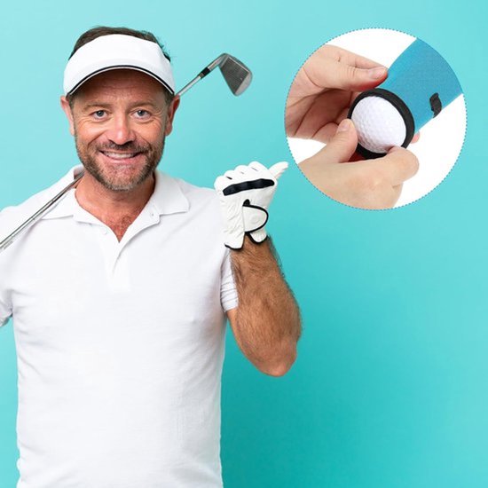 Draagtas voor golfbal, draagbare neopreen golfbalhouder met clip voor opslag van mannen en vrouwen, hemelsblauw