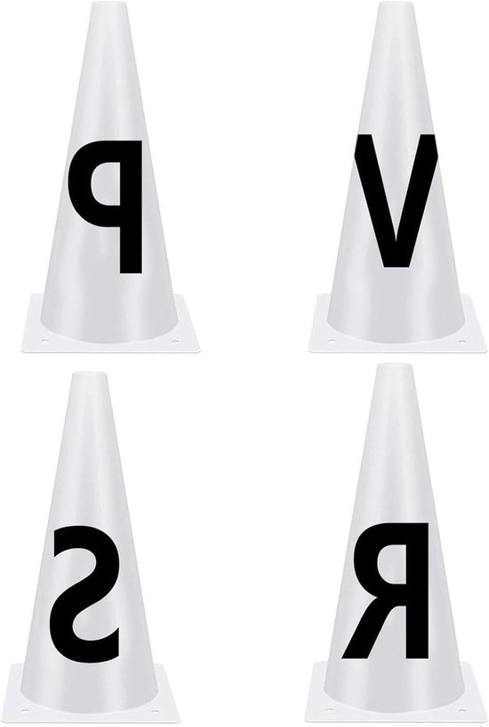 Dressuur Trainingskegels - Paardentrainingsmarkeringen - Paardrijden Verbeteren - Met Letters - 4 Stuks - Meerkleurig