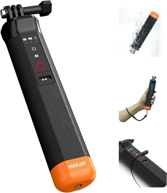 Drijvende Selfie Stick met Handgreep en Waterdichte Bluetooth Afstandsbediening voor Actiecamera's zoals GoPro Hero 13, 12, 11, 10, 9 en 8