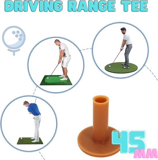 Driving range tee - 45mm - Driver tee rubber - Golfaccesoires - Golftrainingsmaterialen - Afslaan - Golf tees - Golftee van Kicode