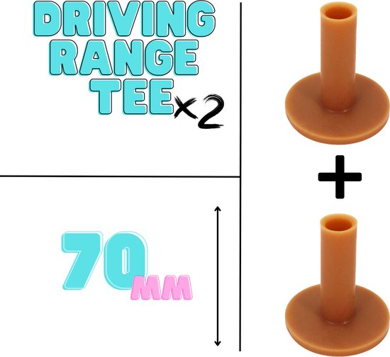 Driving range tee - 70mm - 2 stuks - Driver tee rubber - Golfaccesoires - Golftrainingsmaterialen - Afslaan - Golf tees - Golftee van Kaitoo
