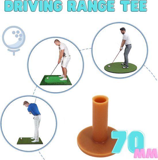 Driving range tee - 70mm - Driver tee rubber - Golfaccesoires - Golftrainingsmaterialen - Afslaan - Golf tees - Golftee van $