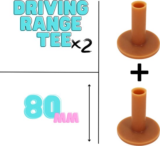 Driving range tee - 80mm - 2 stuks - Driver tee rubber - Golfaccesoires - Golftrainingsmaterialen - Afslaan - Golf tees - Golftee van HARPWOOD
