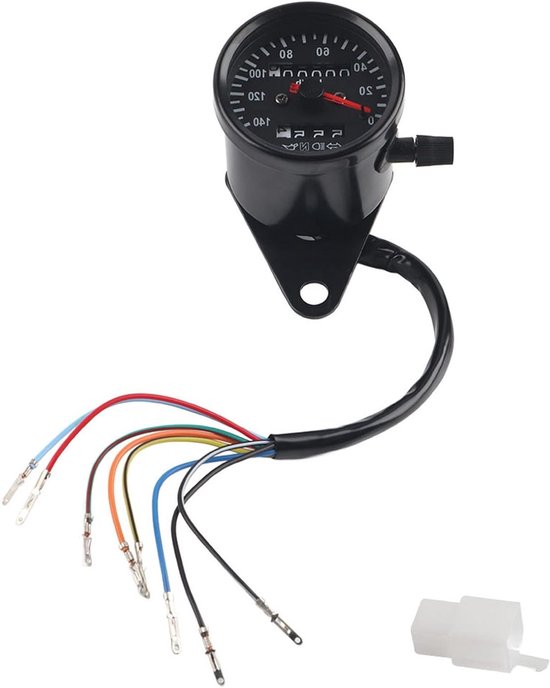 Dual Gauge Kit voor Motorfiets met LED Verlichting - Odometer, Speedometer en Tachometer, 12V