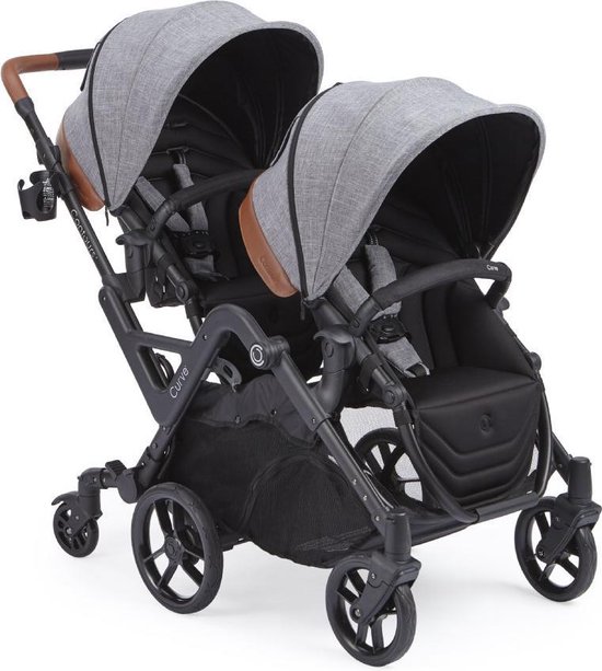 Dubbele kinderwagen contouren curve grijs van Contours