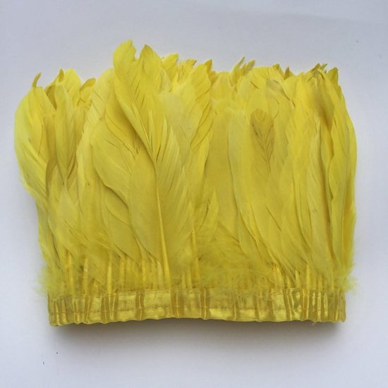 Duck Goose Feather Trim Fringe Naaien Craft 2 Yards (Geel)