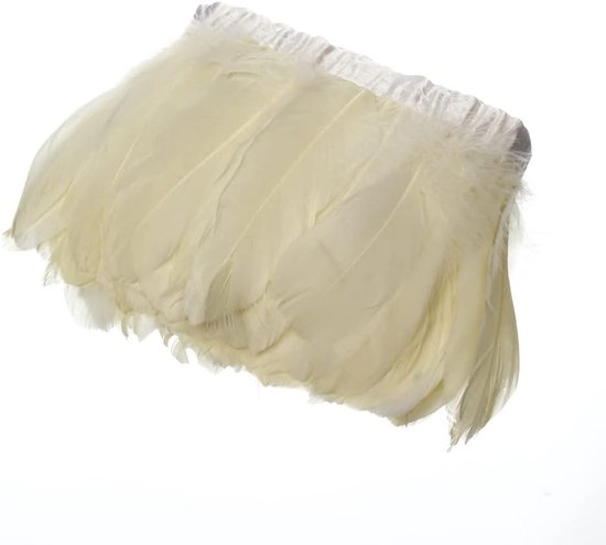 Duck Goose Feather Trim Fringe Naaien Craft 2 Yards (Ivoor)