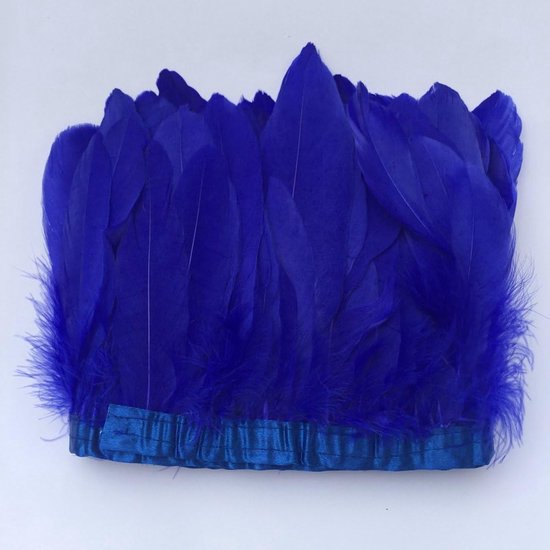 Duck Goose Feather Trim Fringe Naaien Craft 2 Yards (Royal Blue)