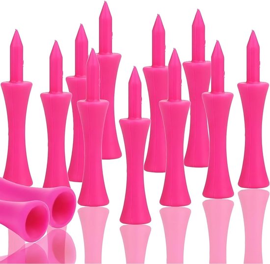 Dussdote 50 stuks - Golftees - Plastic tees - Geschikt voor golfen, grasmaaien en gazons besproeien - Roze van Merkloos