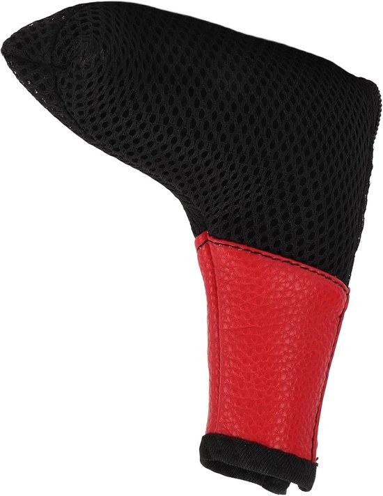 Duurzame en Wasbare Putter Hoofdkap met Rits, L-vormige Mesh Bescherming voor Golfclubs - Rood