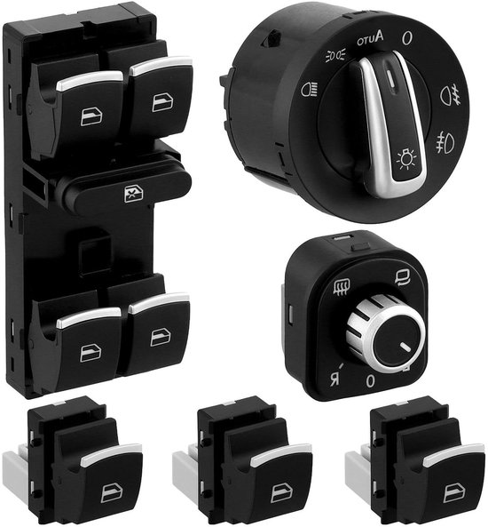 E-Ambar - Autocombinatieschakelaars en Raamschakelaars voor VW Golf 5/6 - Set van 6Stuks van Merkloos