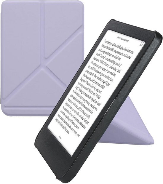 E-reader hoesje voor Kobo Clara - Kunstleren cover met standaard in lavendel van Mighty Ape