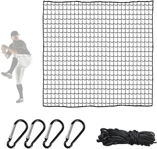 Een honkbaltrainingsnet van 1m x 1m, geschikt Geschikt voor oefeningen in de achtertuin zoals gooien, vangen, blokkeren, tennis, softbal, voetbal, golf, enz.