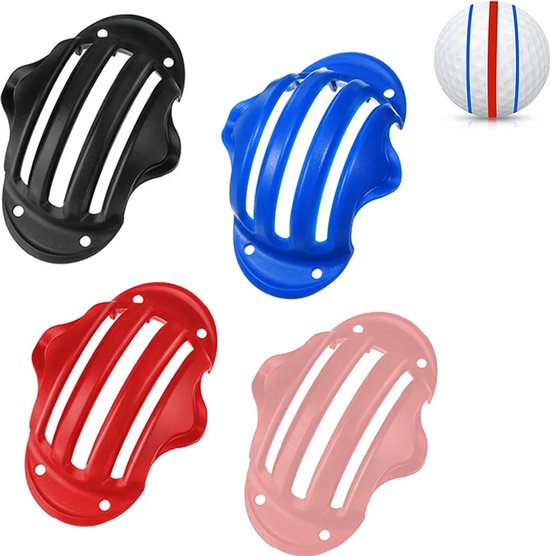Een set Geschikt voor lijnmarkeringen Geschikt voor golfballen, 4 kleuren, voordeelverpakking, sjabloonlijnen en een puttlijn.